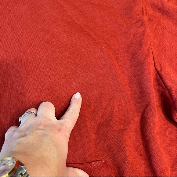 NWOT ASOS Bold Red Hoodie 100% cotton size large - Picture 3 of 8